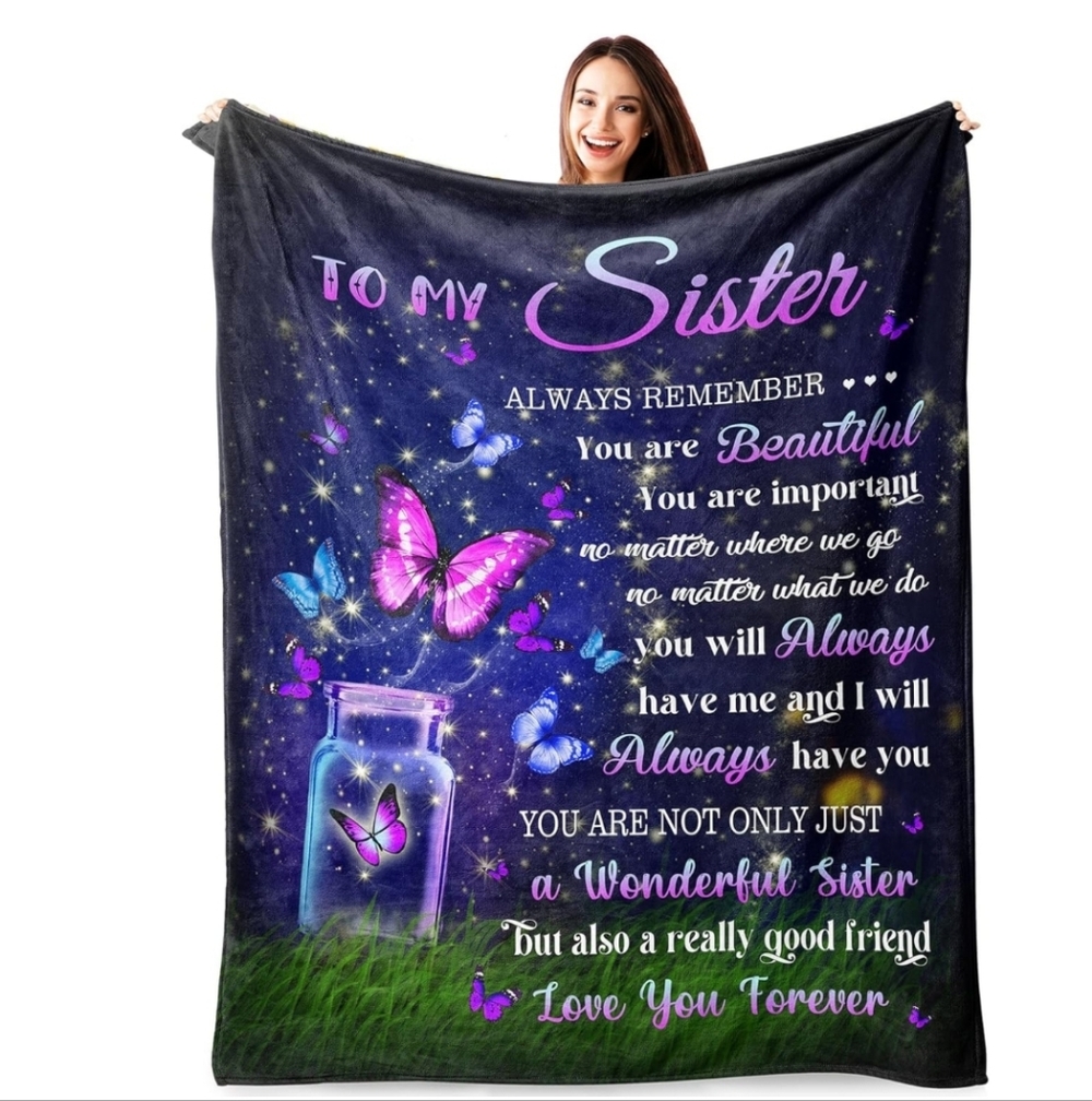NWT•Sister Flannel Blanket